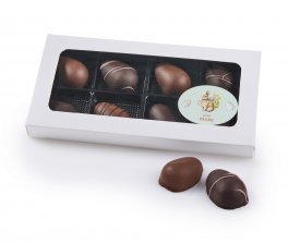 Hvid rudeæske, 8 stk Store Marcipanæg 160 g.