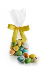 Cellofanpose m/gulsilkesløjfe, Gourmetæg, 90 g.