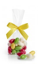 Cellofanpose m/gulsilkesløjfe, Sukkeræg, 90 g.