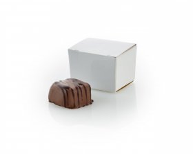 *Hvid Ballotin, 1 stk. Luksus chokolade, 10 g.