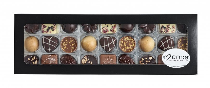 Sort rudeæske, 27 stk. Luksus chokolade, 270 g.