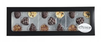 Sort rudeæske, 15 stk. Luksus chokolade, 150 g.