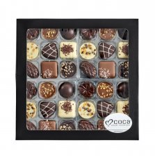 Sort rudeæske, 36 stk. Luksus chokolade, 360 g.