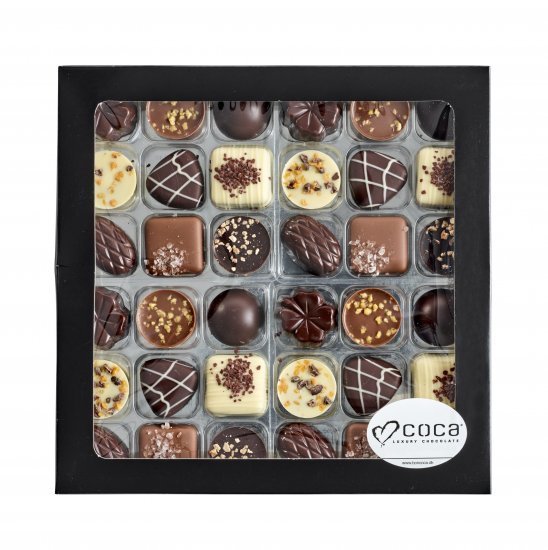 Sort rudeæske, 36 stk. Luksus chokolade, 360 g.