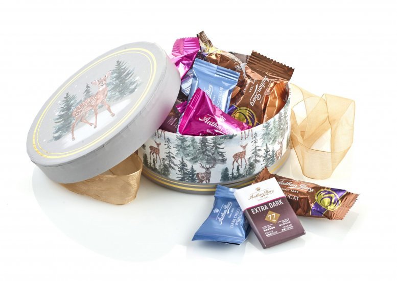 Rund Hatteæske Rensdyr, Anthon Berg Mix 250 g.