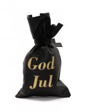 Sort stofpose m/ God Jul tryk (285x445 mm)