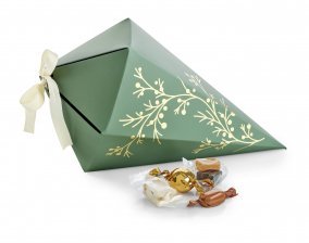 Kræmmerhus Lysgrøn m/ Guld Grene, Julemix, 1000 g.