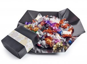 Kræmmerhus Lysgrøn m/ Guld Grene, Julemix, 1500 g.