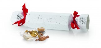 Hvid m/ Stjerner Knallert, Julemix, 200 g.