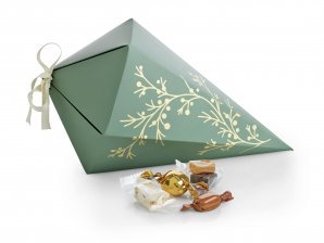 Kræmmerhus Lysgrøn m/ Guld Grene, Julemix, 1500 g.