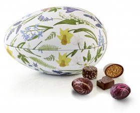 Metalæg Spring Flowers, Luksus chokolade & luksusæg, 250 g.