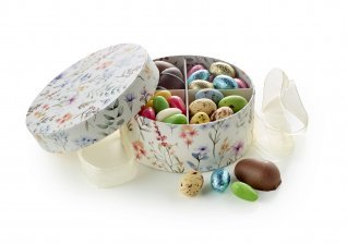 Rund Hatteæske Summer Flowers, Familieæske, 400 g.