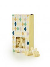 Harlekin lukket æske, Skumharer, 50 g.