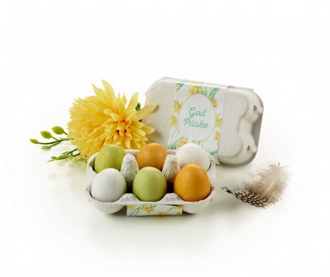 Æggebakker, 6 stk.  Marcipanæg m/ sukkerskal, 95 g.