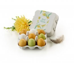 Æggebakker, 9 stk.  Marcipanæg m/ sukkerskal, 145 g.