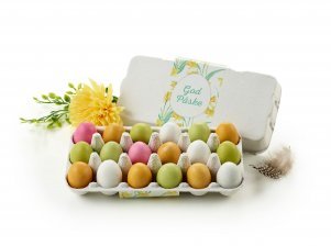 Æggebakker, 18 stk. Marcipanæg m/ sukkerskal, 290 g.