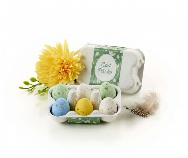 Æggebakker, 6 stk. Belgiske fugleæg, 65 g.