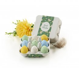 Æggebakker, 9 stk. Belgiske fugleæg, 100 g.