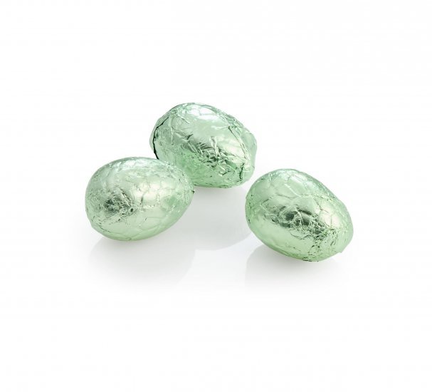 Påske bulk, Grøn Luksusæg, hvid/hasselnød indpakkede, 1000g. (8,5 g. pr stk)