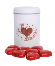 Tindåse Hvid, Røde hjerter, 150 g.