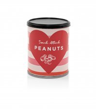 Snack Attack Dåse m/ Valentine label, Salty peanuts, 60 g.
