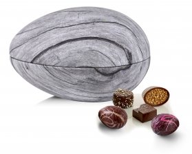 Metalæg Wood Grå, Luksus chokolade & Luksusæg, 250 g.