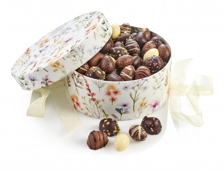 Hatteæske Stor, Summer flowers, Marcipanæg & Luksusæg, 900 g.