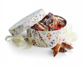 Hatteæske Stor, Summer flowers, Økologisk Fudge - Vegan & Glutenfri, 600 g.