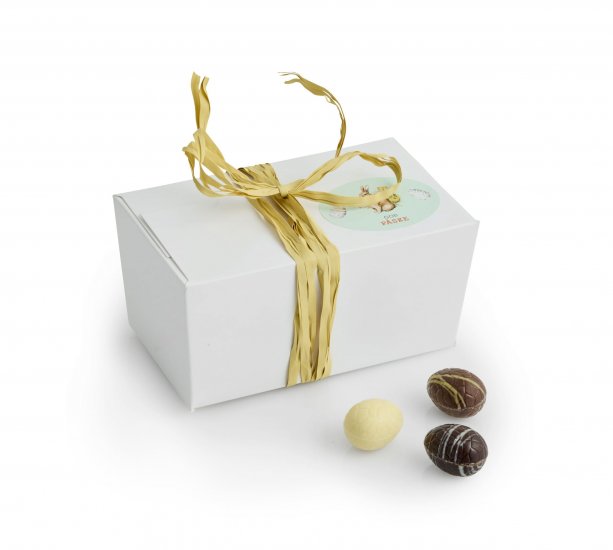 Ballotin - Hvid m/Bast bånd, Luksusæg 500 g.