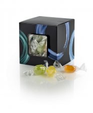 Star Box Sort/Blå Circles - 80 g. Frugtbolcher   (Mini Twist)