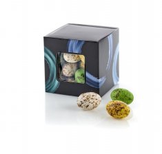 Star Box Sort/Blå Circles - 90 g. Gourmetæg m/straciatella