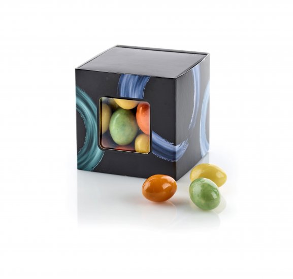 Star Box Sort/Blå Circles, Påskemandler, 90 g.