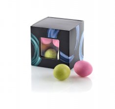 Star Box Sort/Blå Circles - 90 g. Marcipanæg m/ sukkerskal