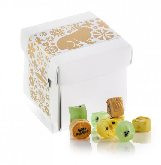 Hvid Surpricebox m/påskelabel - 90 gr. Påskerox