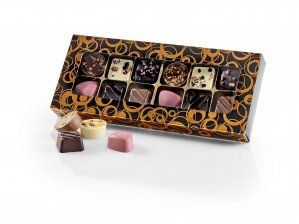 Kobber Cirkler rudeæske, 12 stk. Luksus chokolade, 120 g.