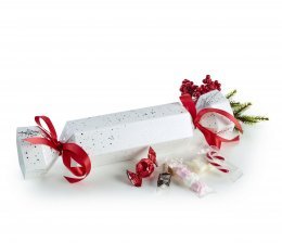 Hvid m/ Stjerner Knallert, Julemix, 200 g.