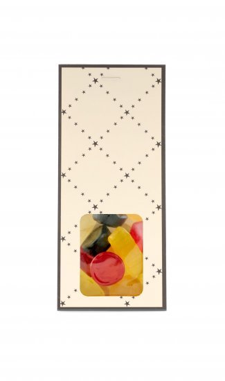 Creme/Sort Hanger, Engelsk vingummi, 80 g.