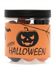 Halloween Rox i bøtte, Appelsin Mandler & Sort Lakridskugler 150 g.