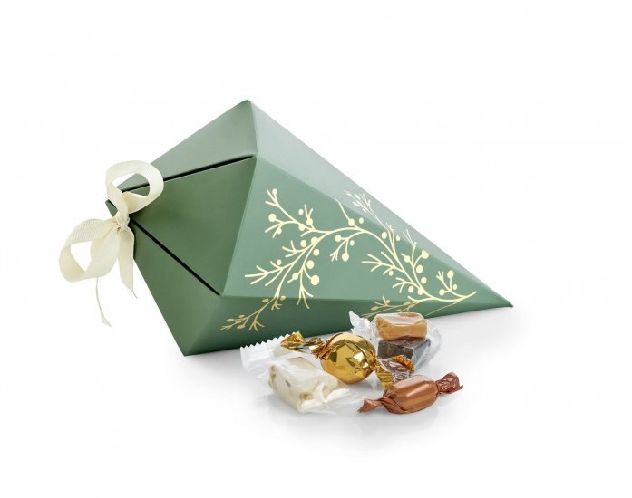 Kræmmerhus Lysgrøn m/ Guld Grene, Julemix, 500 g.