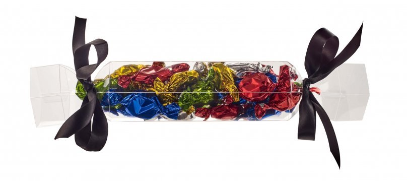 Transparent Jule-/Nytårsknallert - 190 gr. Mixede karameller