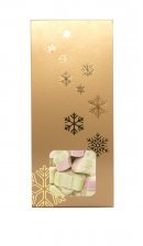 Guld m. Snefnug hanger, Juleskum, 50 g.